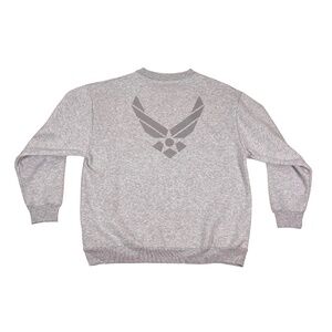 Vintage 90S Meke US Air Force 3M Reflective Sweatshirt USA Made Gray